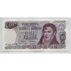 ARGENTINA COL. 619a BILLETE DE $ 10 LEY 18.188 SIN CIRCULAR UNC